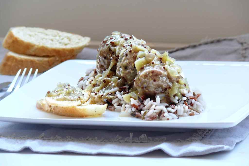 Albondigas En Salsa De Manzana Y Mostaza A La Antigua,receta De Cocina