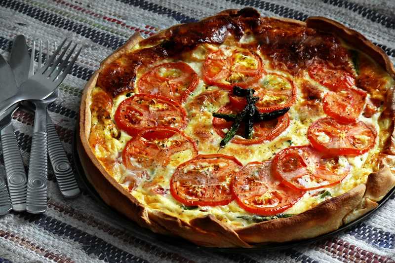 Tarta Salada De Trigueros Y Tomate Asado